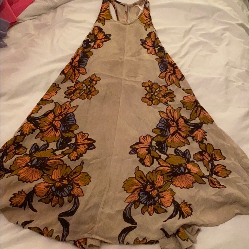 Free people flower flowy lace up dress